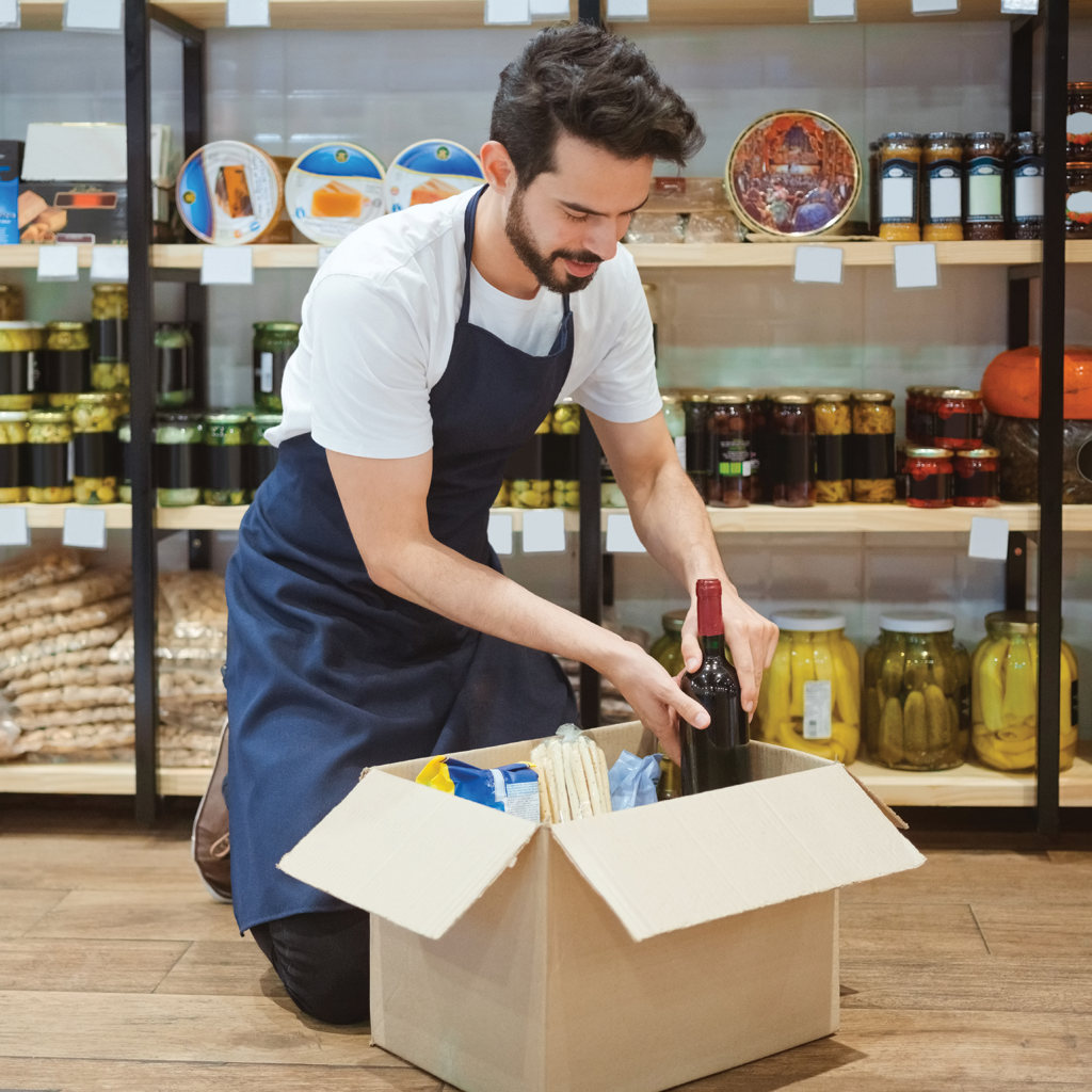 Shopkeeper packing online order
